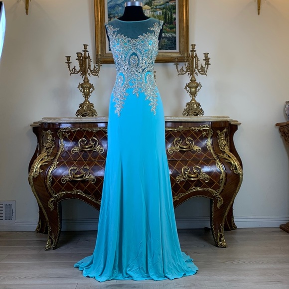 Meier Collection Dresses & Skirts - Meier Collection stretchy formal embroidery rhinestone evening prom dress